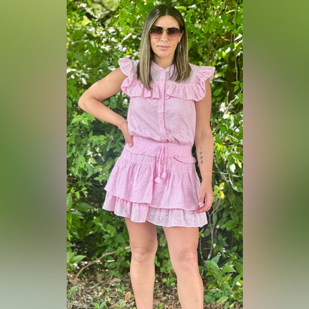 Eyelet Ruffle Dress with Shorts - Picture 6 of 6